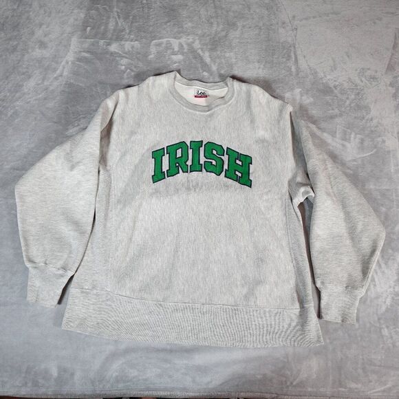 Vintage Lee Cross Grain Irish Crewneck Pullover Sweater Mens L Tall Fit READ! - Picture 1 of 11